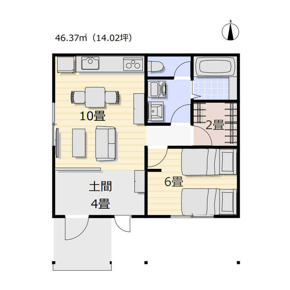 平屋タイプA間取り