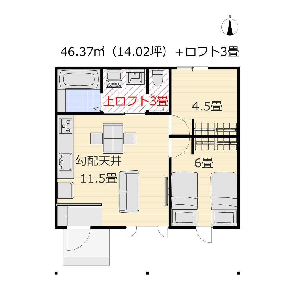 平屋タイプB間取り