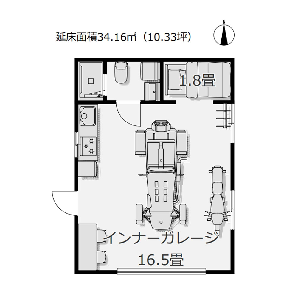 ガレージハウスタイプ間取り